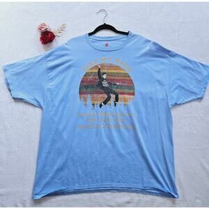 Womens Elvis Song Lyric Blue T Shirt I Cant Help Falling in Love With You 3XL